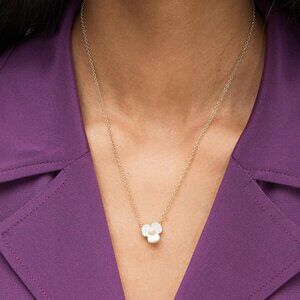 Kate Spade Disco Pansy Mother-of-Pearl Mini Pendant Necklace